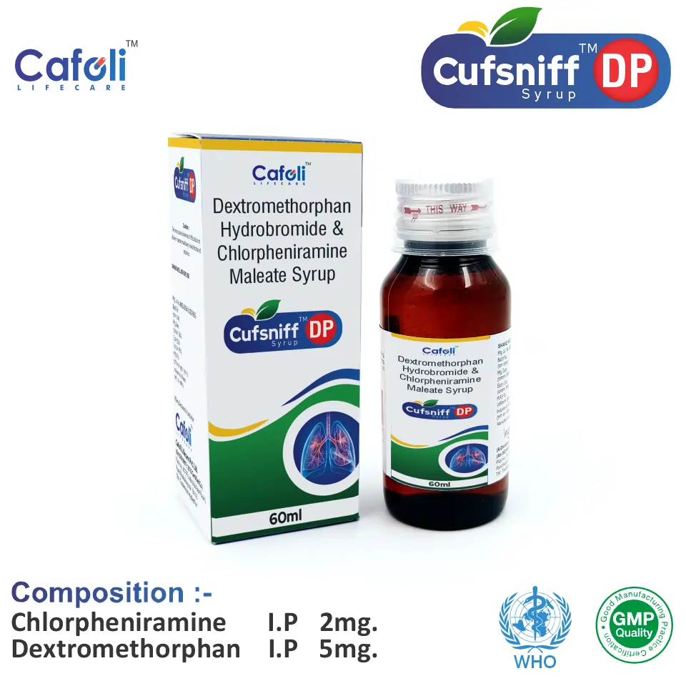 Dextromethorphan + Chlorpheniramine Syrup | Cough & Cold Care | Best Price for PCD Pharma Franchise